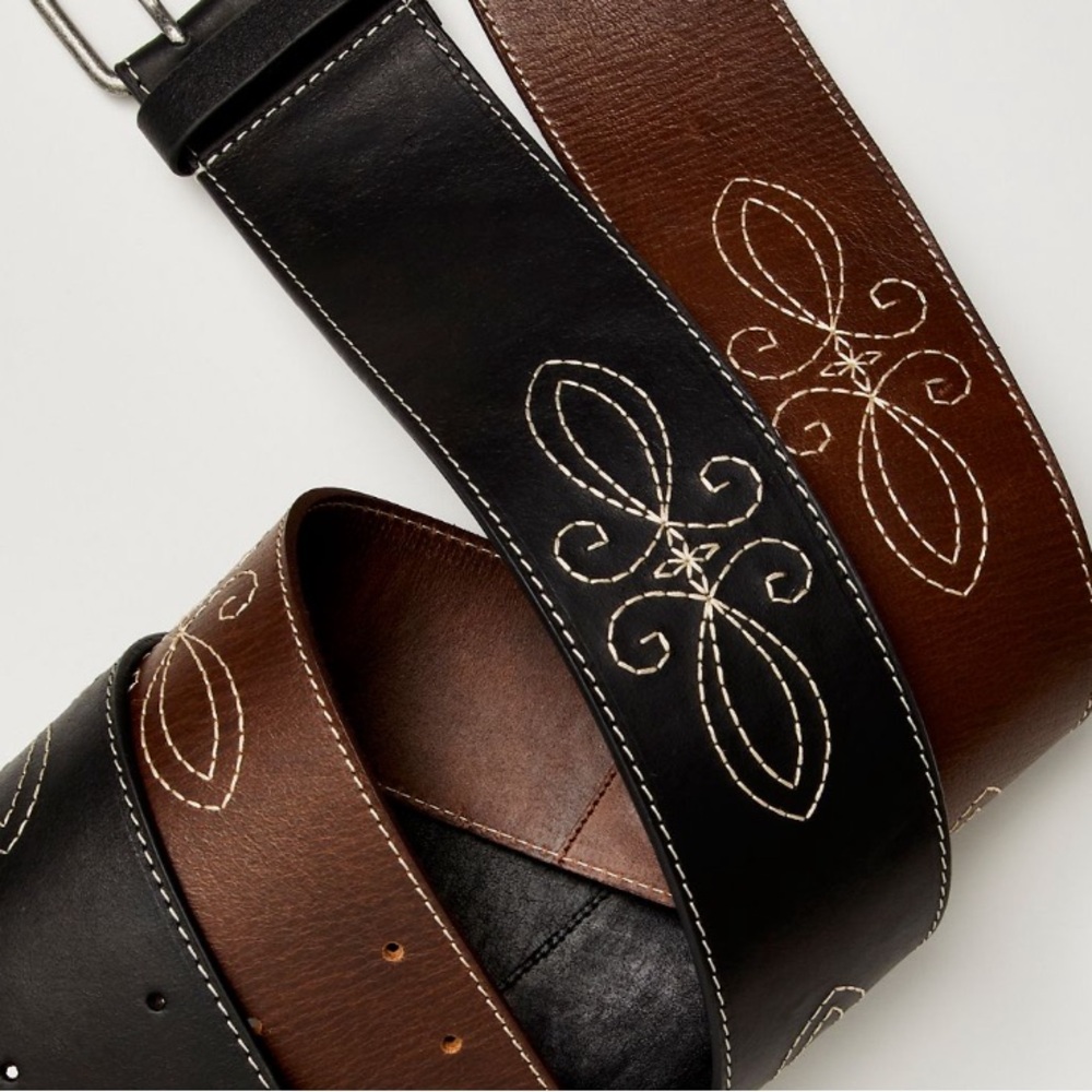 Free People Willow Hip Belt Brown Leather M/L NWT - Picture 3 of 3